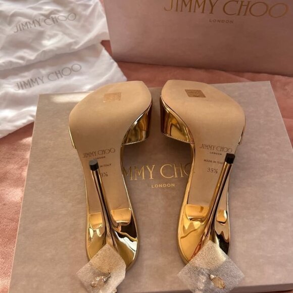 Jimmy Choo gold high-heeled sandals - Picture 6 of 6